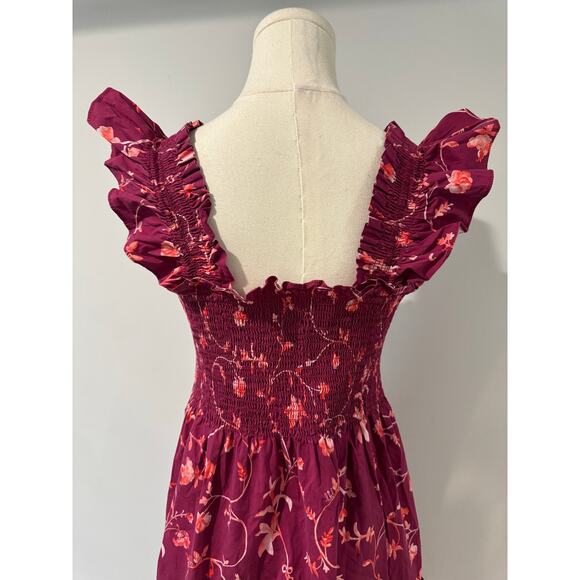 Hill House Ellie Nap Dress Burgundy Botanical Size XL - Picture 4 of 8